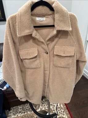 Treasure & Bond Tan Teddy Sherpa Jacket